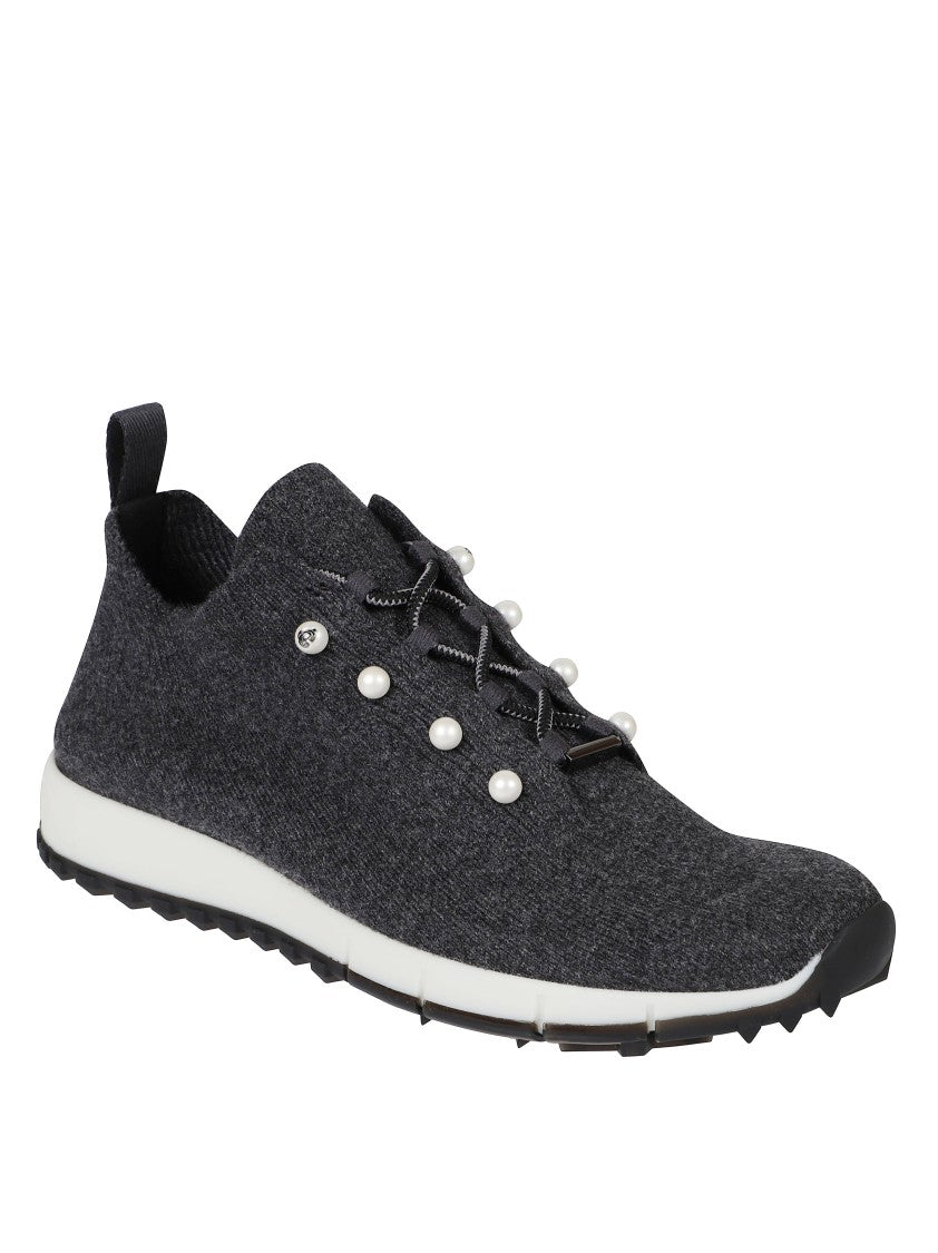 Jimmy Choo Knitted Sneakers With Pearl Accents