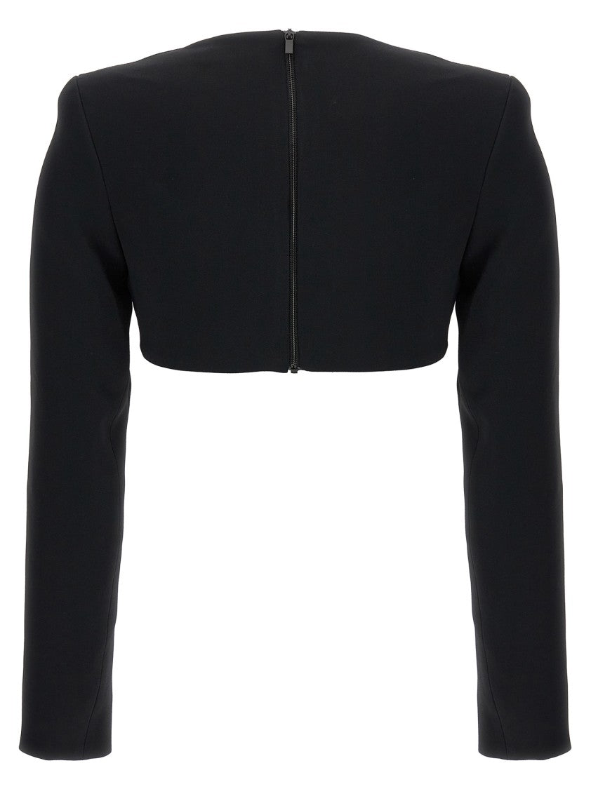 David Koma Top '3D Crystsal Chain And Square Neck'