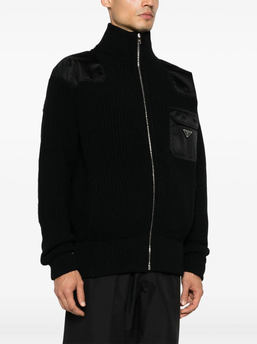 Prada Black Cardigan Wool/Cashmere Re-Nylon Cardigan