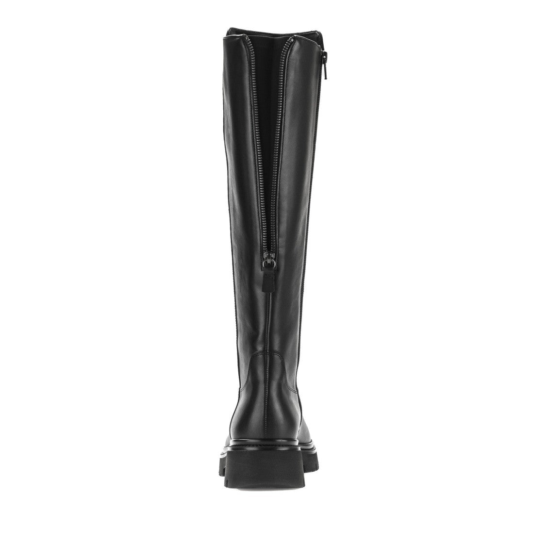Gabor Black Minimalist Back Zipper Low Leather Boots