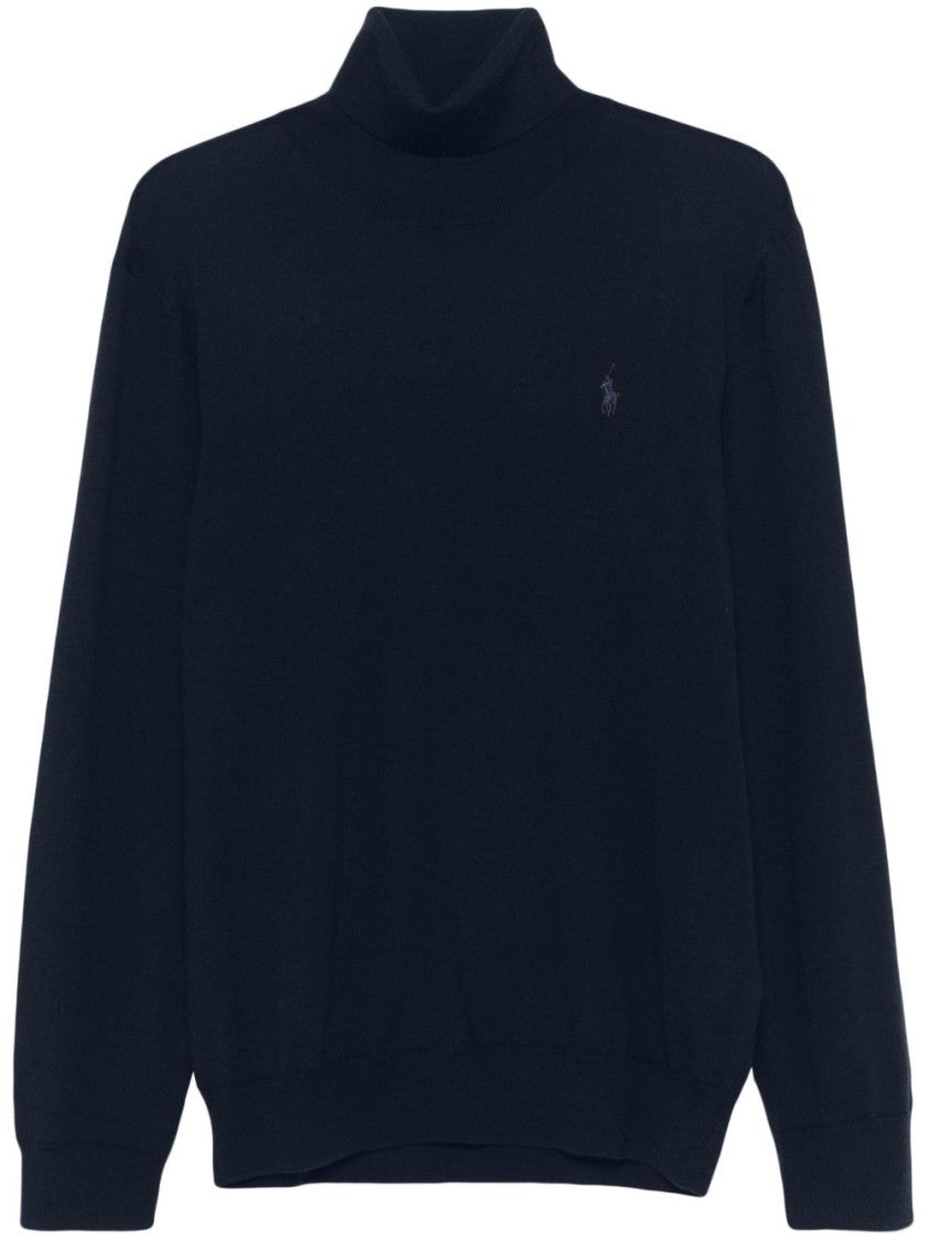 Polo Ralph Lauren Navy Blue Rws Wool Turtleneck