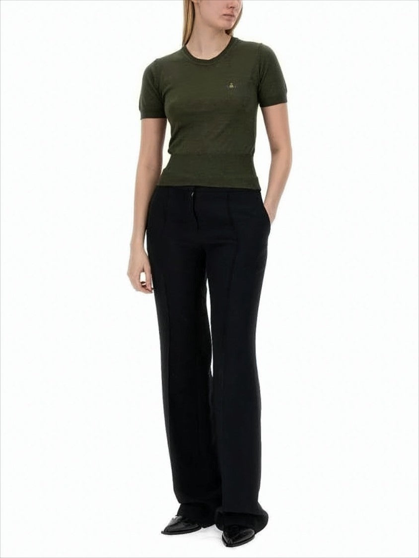 Vivienne Westwood Fitted Short-Sleeve Pullover In Deep Olive Green