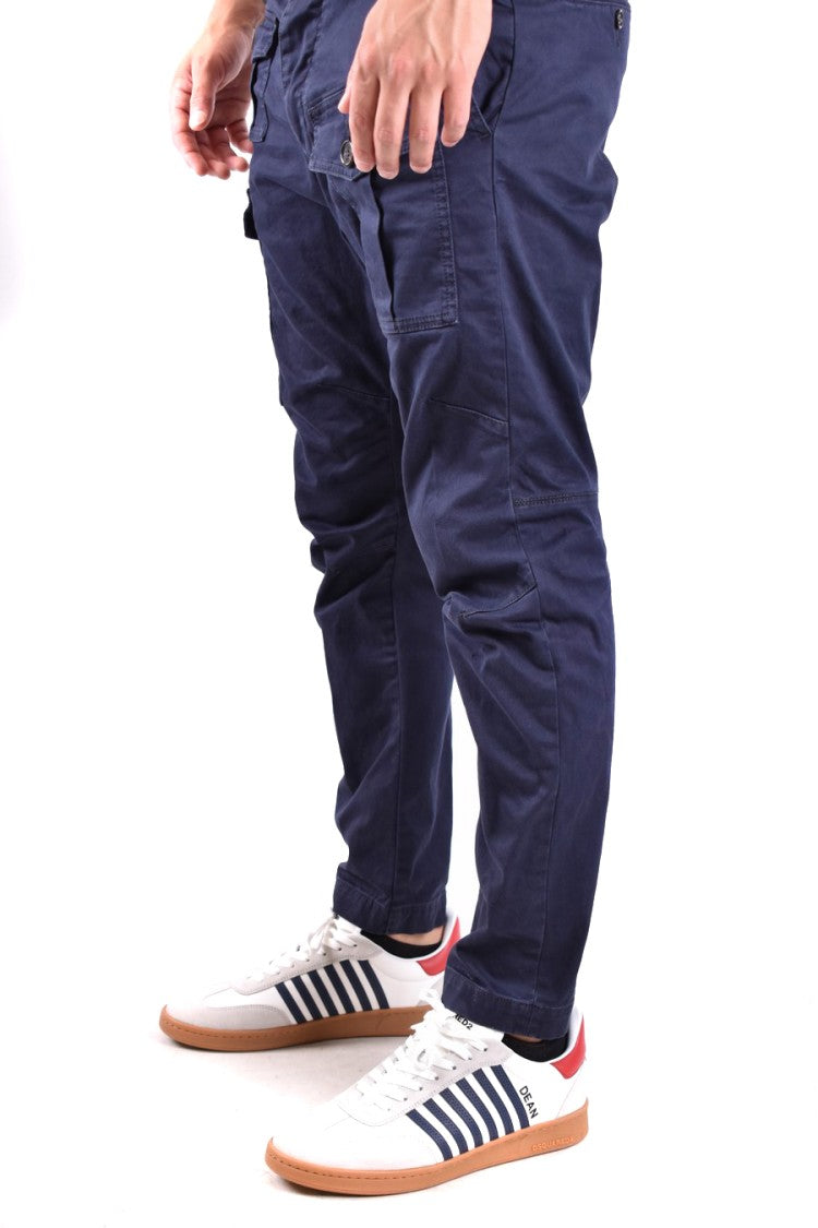 Dsquared2 Tailored Blue Cargo Trousers Fabric Blend