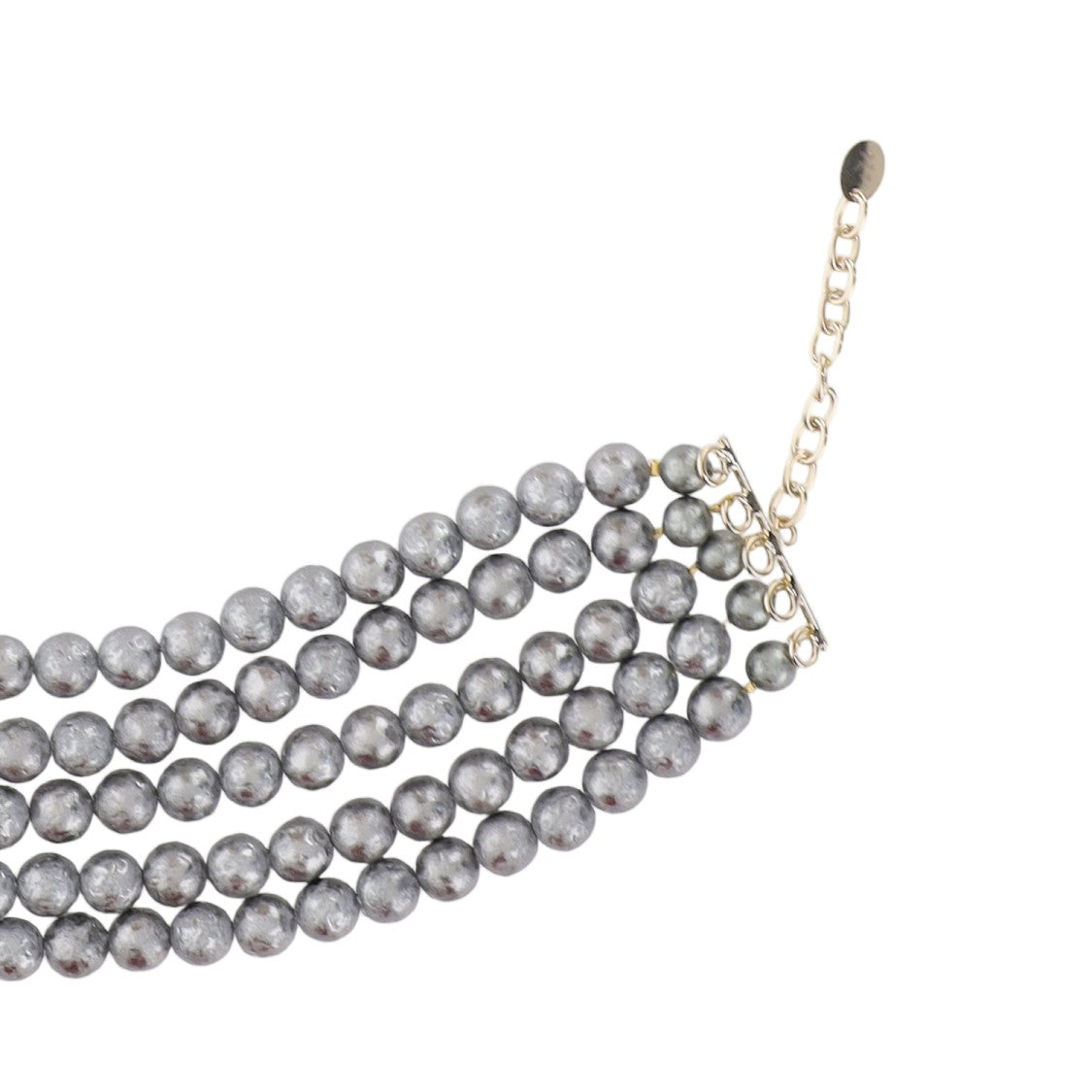 Lisa C Multistrand Gray Pearl Necklace With Gold-Tone Accents