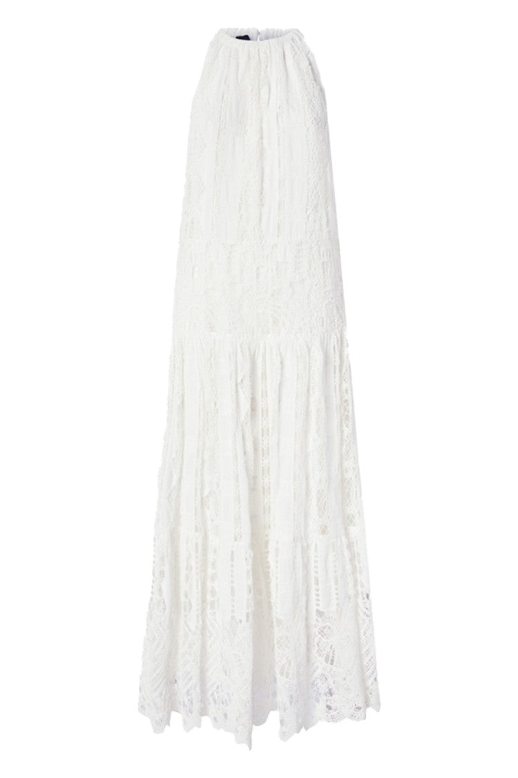 Pinko Tiered Maxi Dress With Lace Detailing