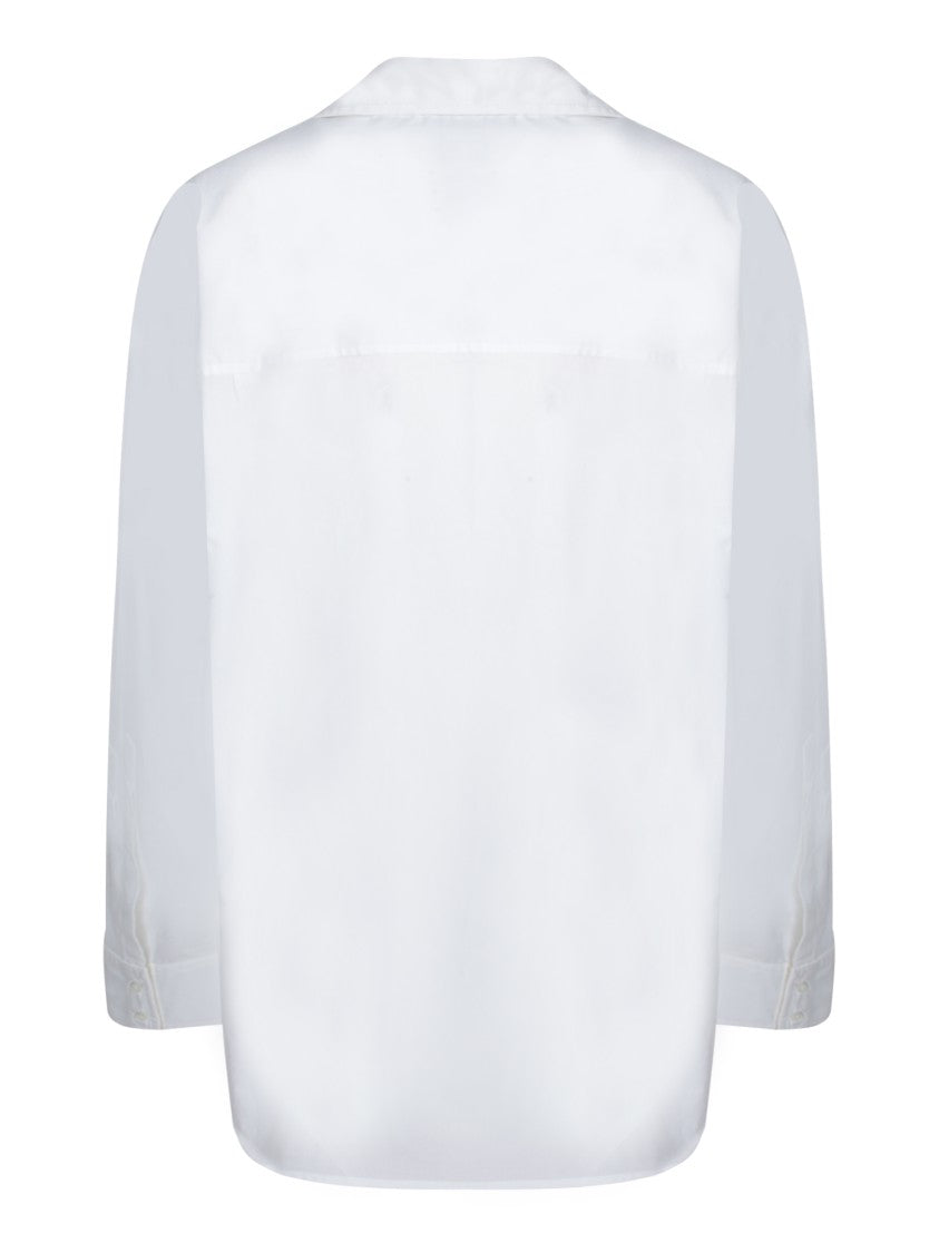 Pinko Classic White Shirt Deep V-Neckline