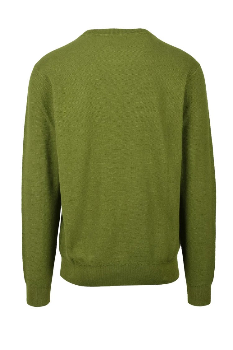 Sun68 Green Crew Neck Cotton Sweater