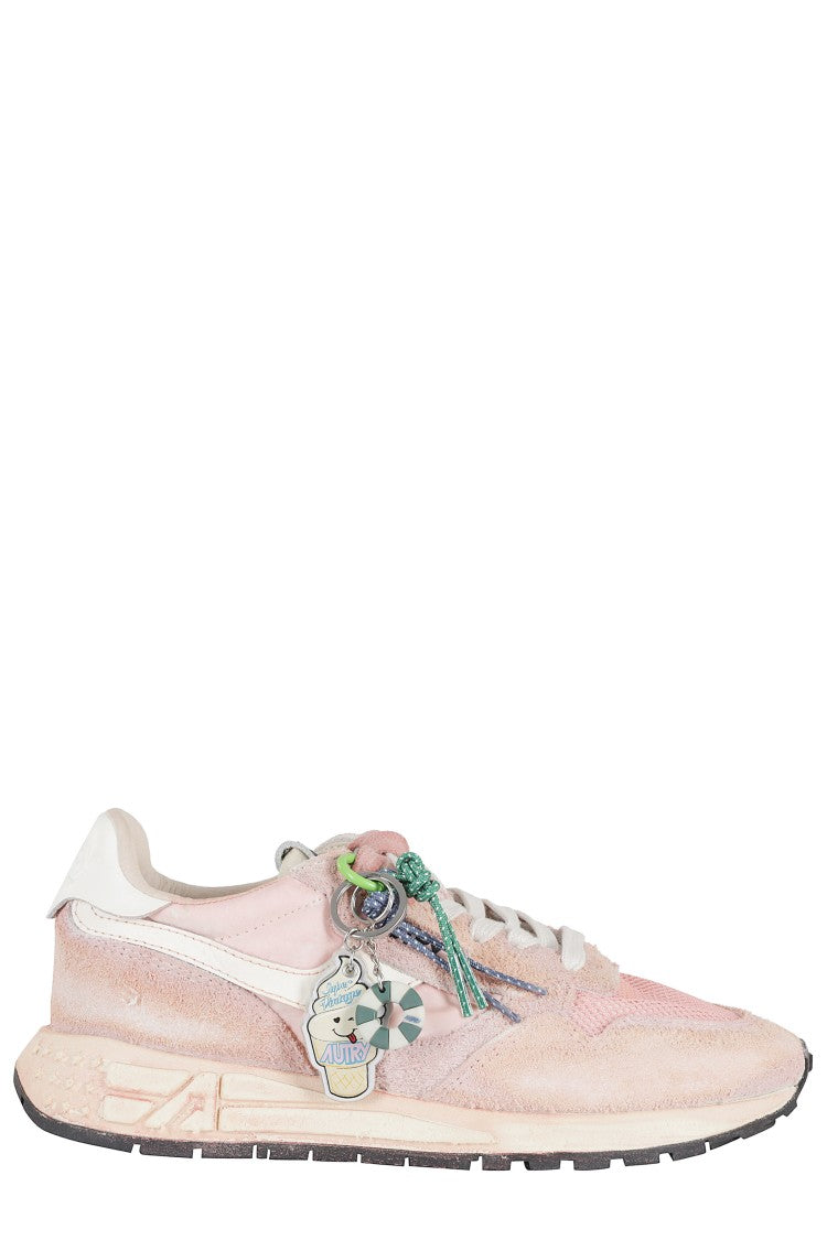 Autry Pink Reelwind Super Vintage Low Worn-Effect Nylon Sneakers