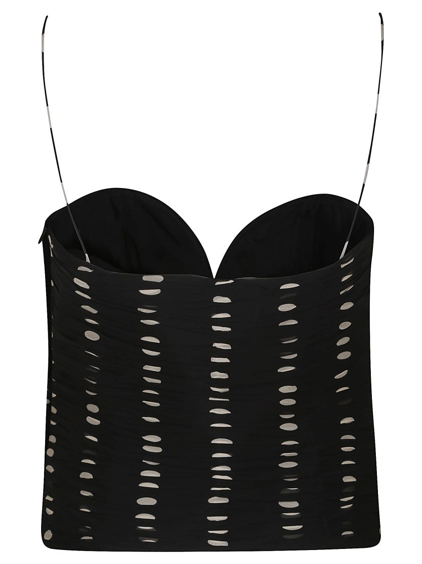 Valentino Plusdepois-Print Chiffon Top With Handmade Draping