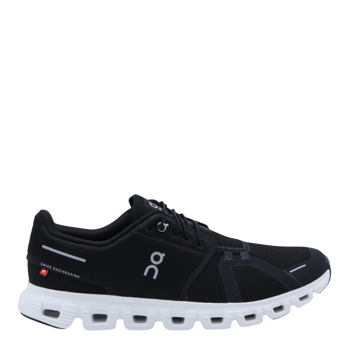 On Streamlined Black Sneakers With Textured Sole