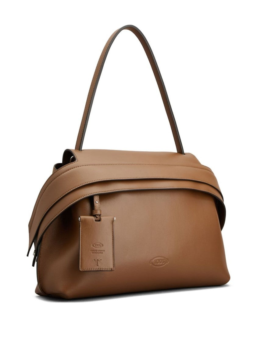Tod's Structured Brown Leather Handbag