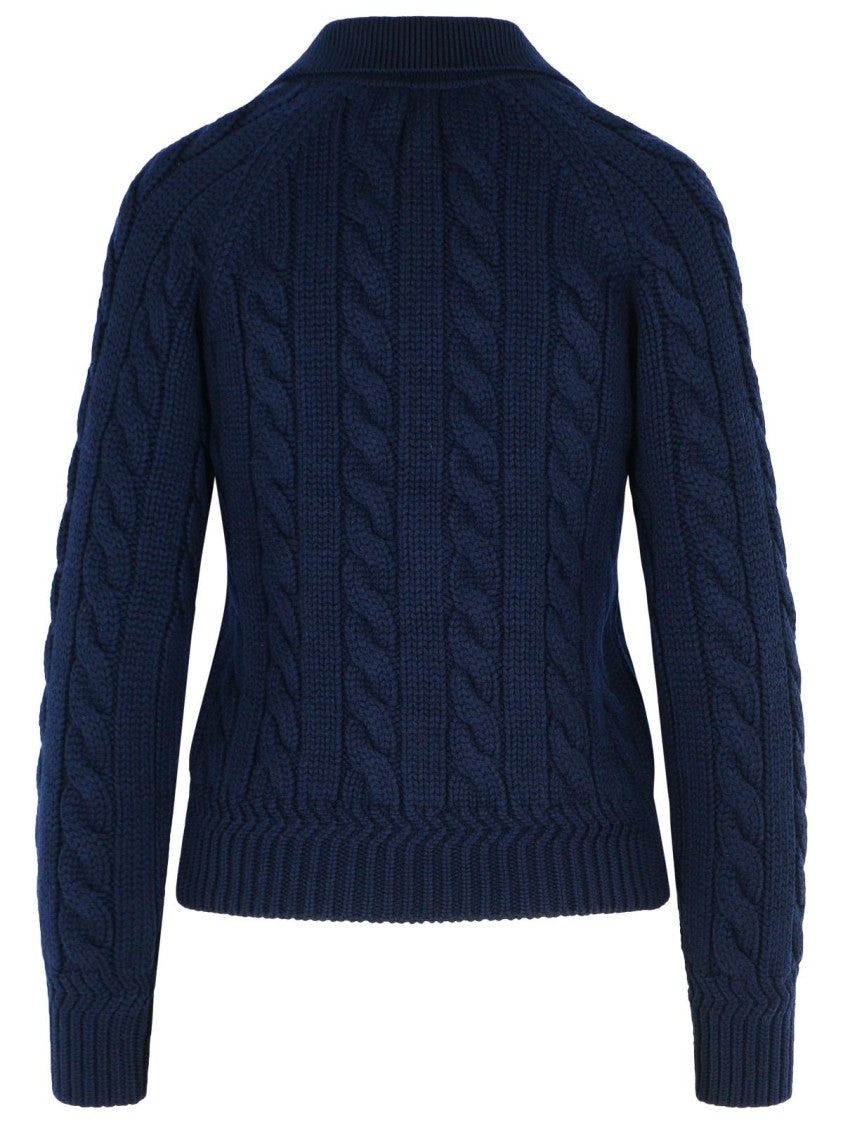 Bally Extrafine Navy Merino Wool Sweater