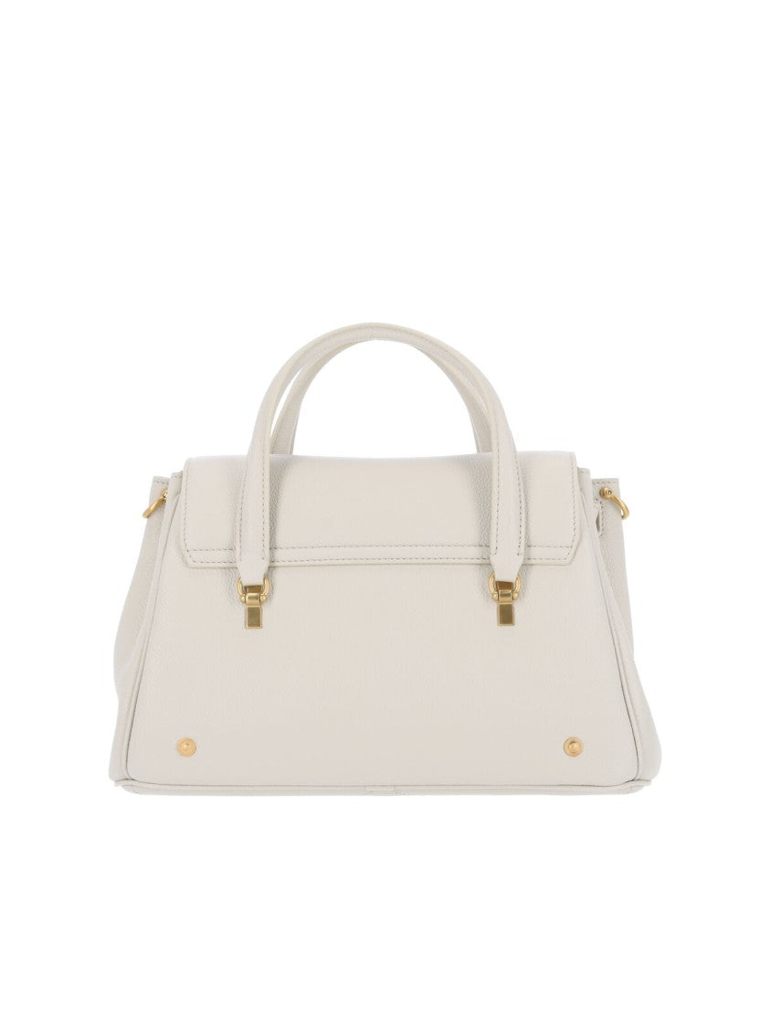 Thom Browne Bolton White Leather Studded Small Tote Bag