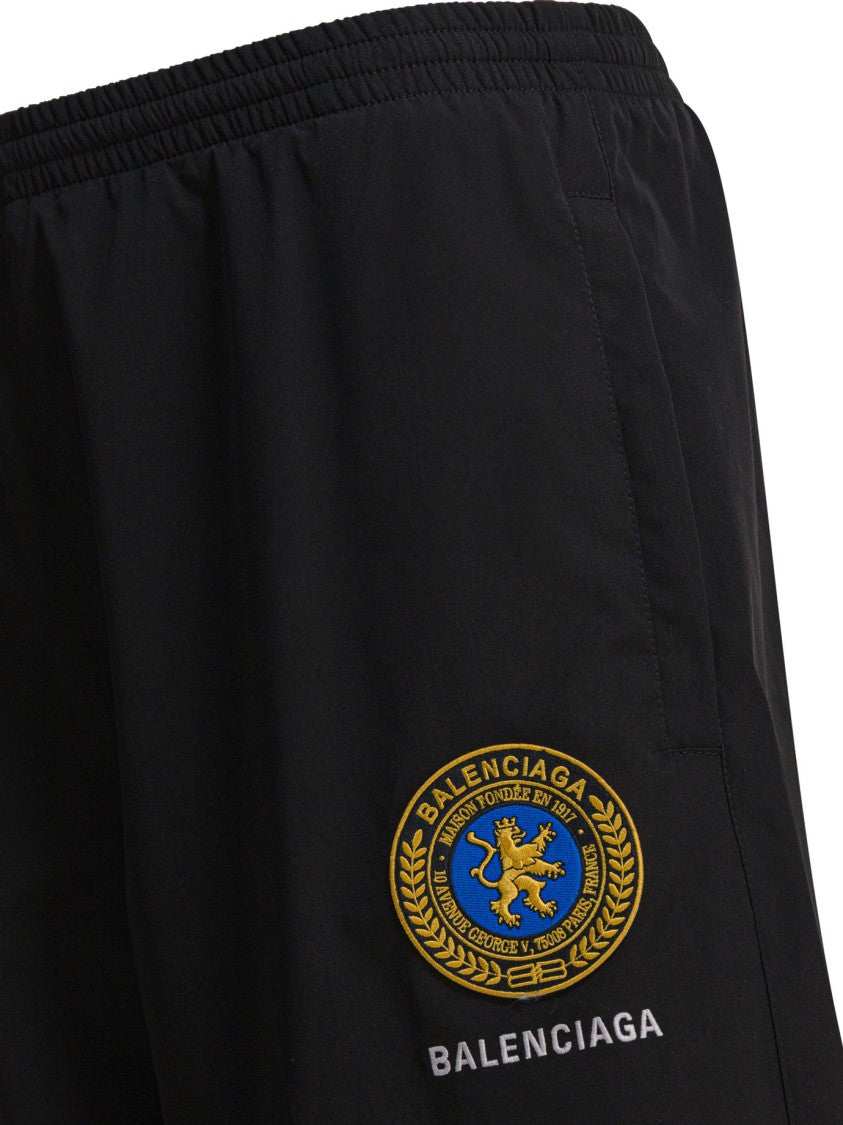 Balenciaga Relaxed Fit Track Pants With Embroidered Emblem