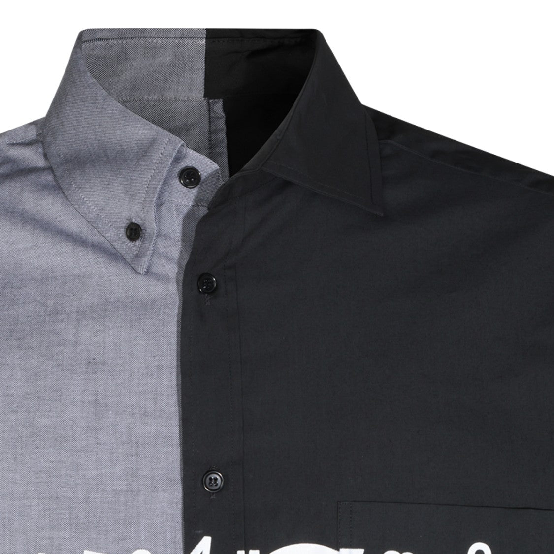 Mm6 By Maison Margiela Two-Tone Graphic Printed Casual Shirt