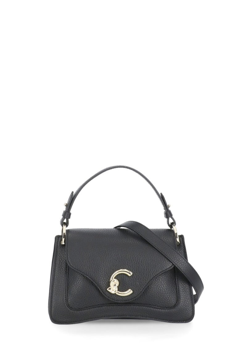Coccinelle Black Pebbled Leather Hand Bag