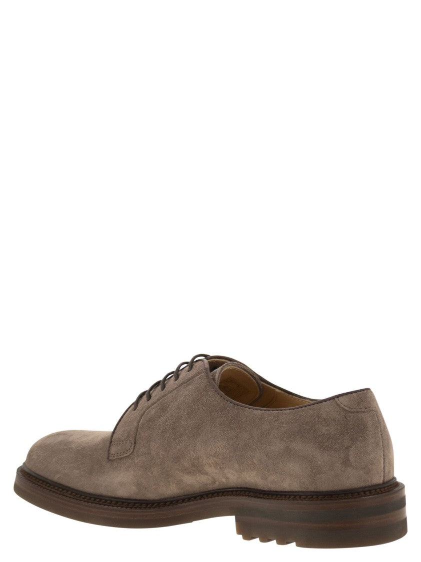 Brunello Cucinelli Timeless Suede Derby Shoes
