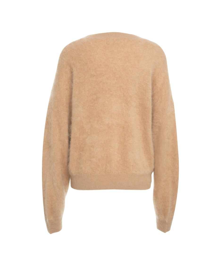 Crush Classic Round Neck Cashmere Pullover With Ribbed Details