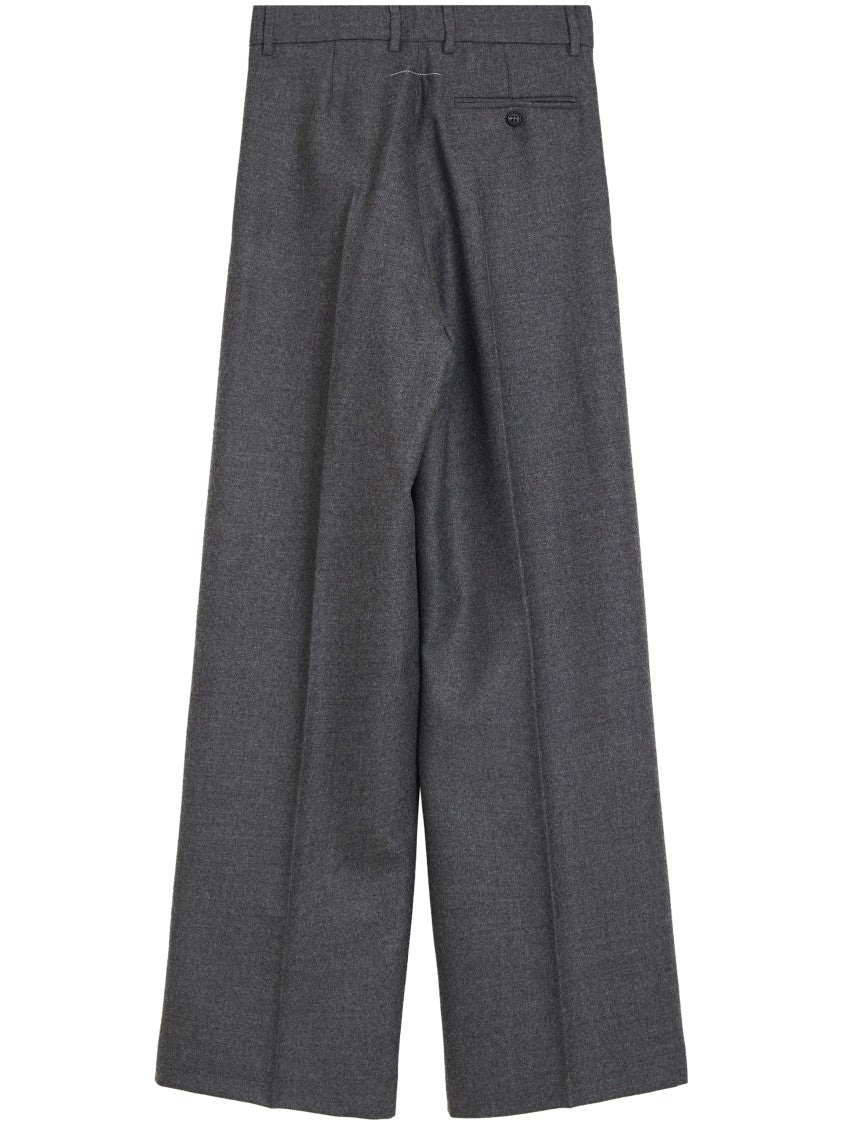 Mm6 By Maison Margiela Wide-Leg High-Waisted Trousers With Front Pleats