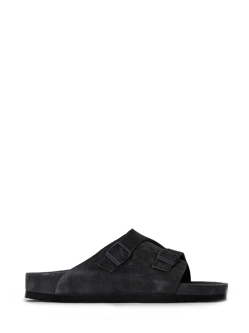Birkenstock Low-Profile Suede Slippers With Wrap-Around Flap