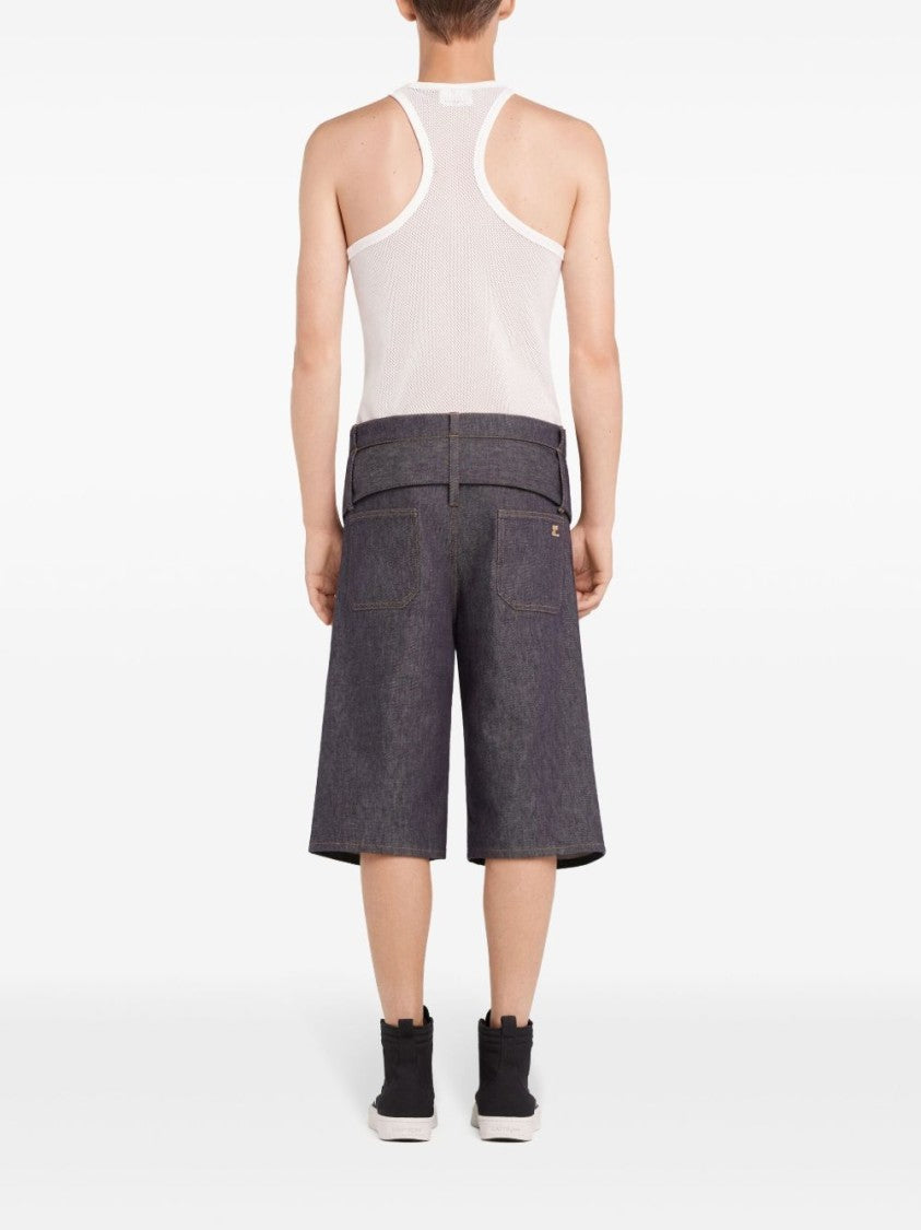 Courrèges Racerback T-Shirt With Embroidered Logo In White