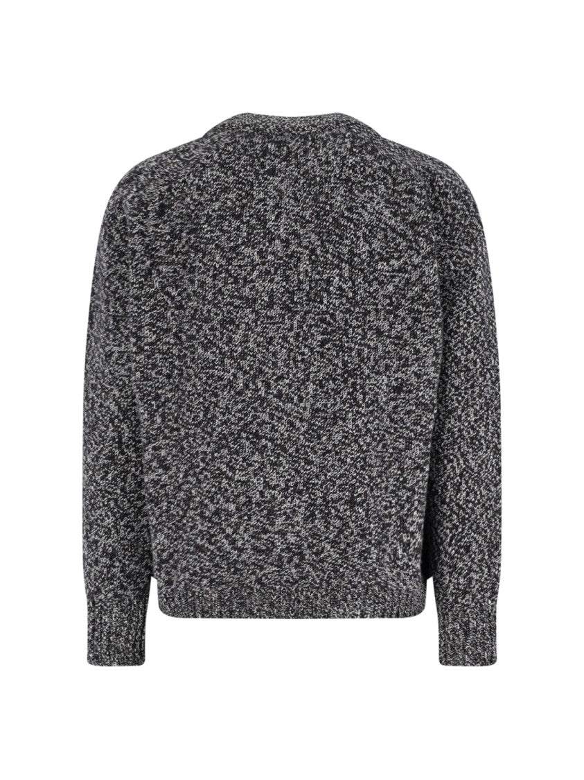 Studio Nicholson Textured Multicolour Knit Sweater With Ribbed Cuffs