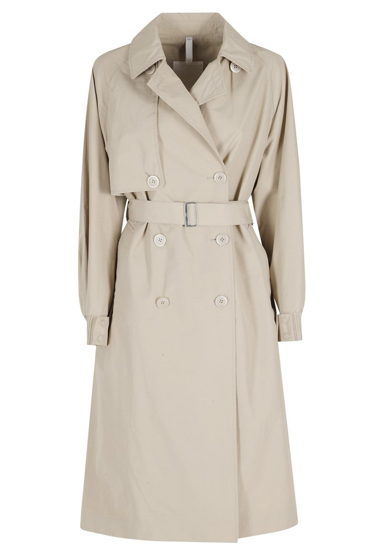 Duno Oat Subarna Double-Breasted Waist Belt Cotton Trench Coat