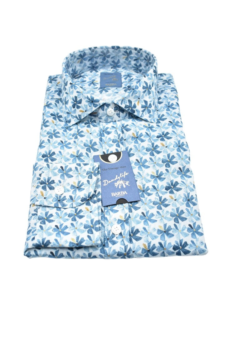 Barba White 100% Cotton Semi-Slim Fit Shirt