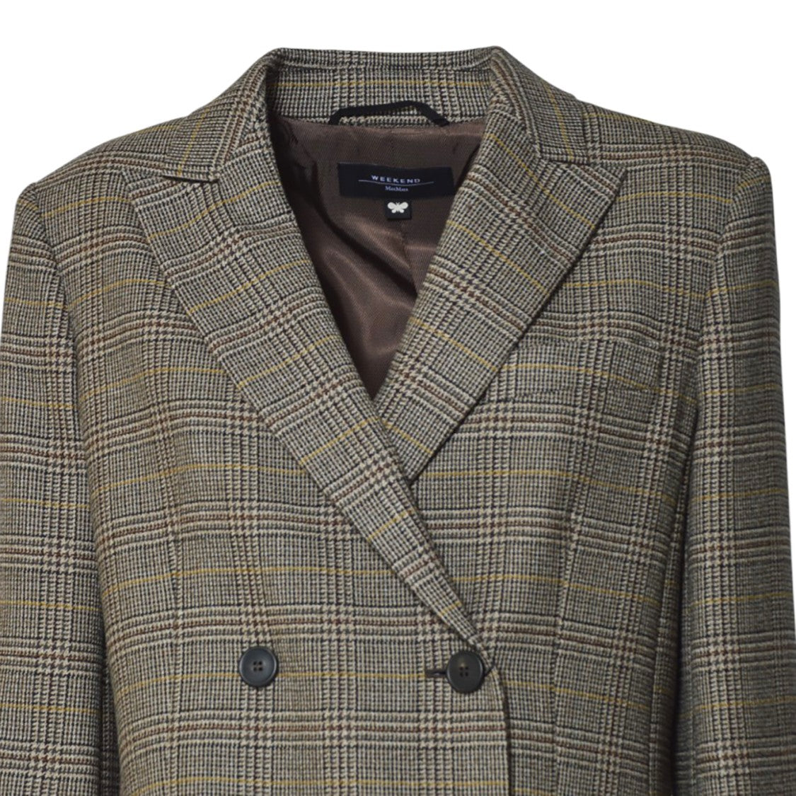 Max Mara Plaid Tailored Double-Breasted Jacket With Notched Lapels