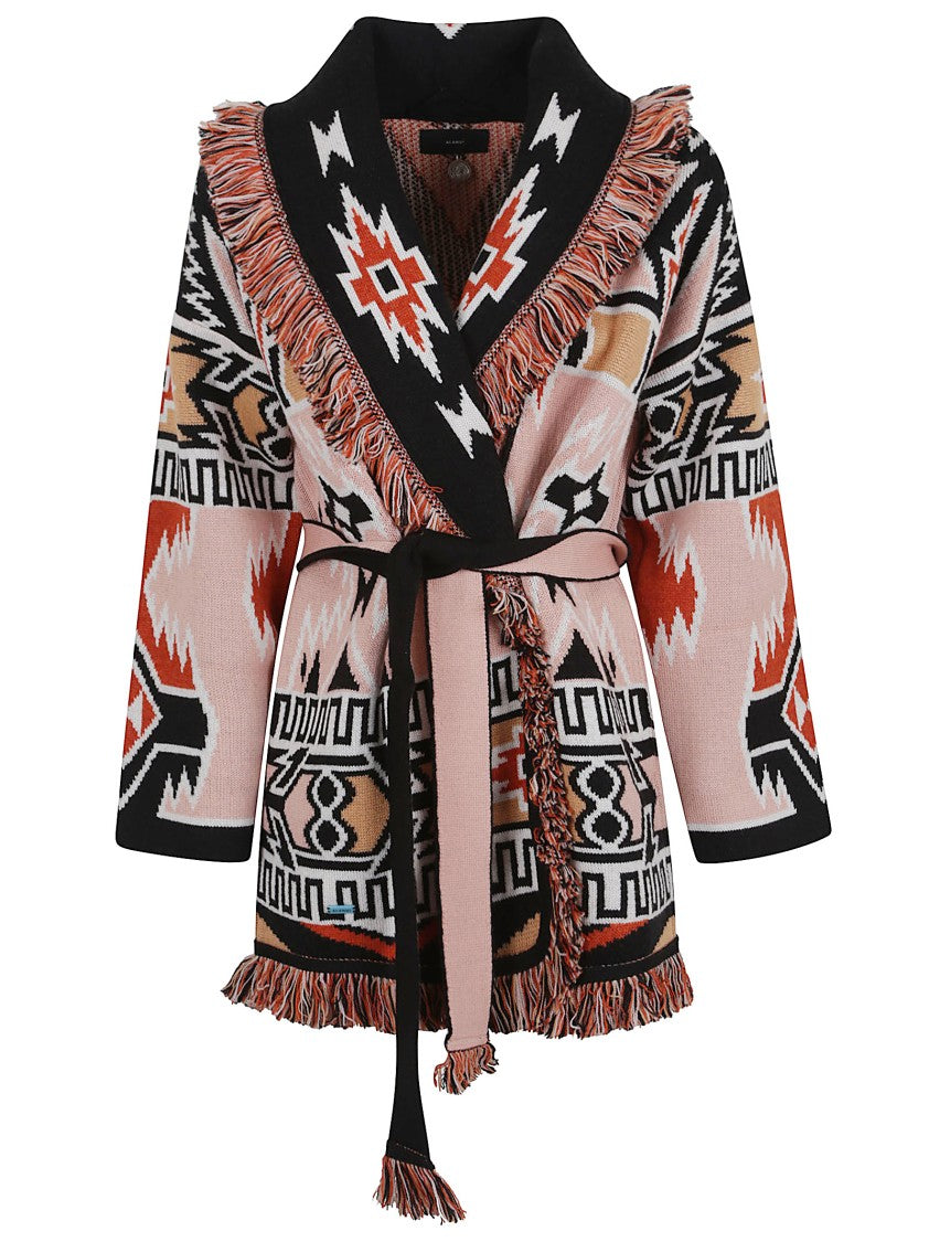 Alanui Geometric Patterned Virgin Wool Cardigan