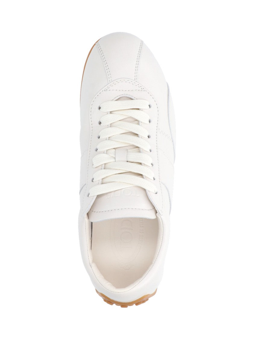 Tod's White Sheepskin Leather Low-Profile Sneakers