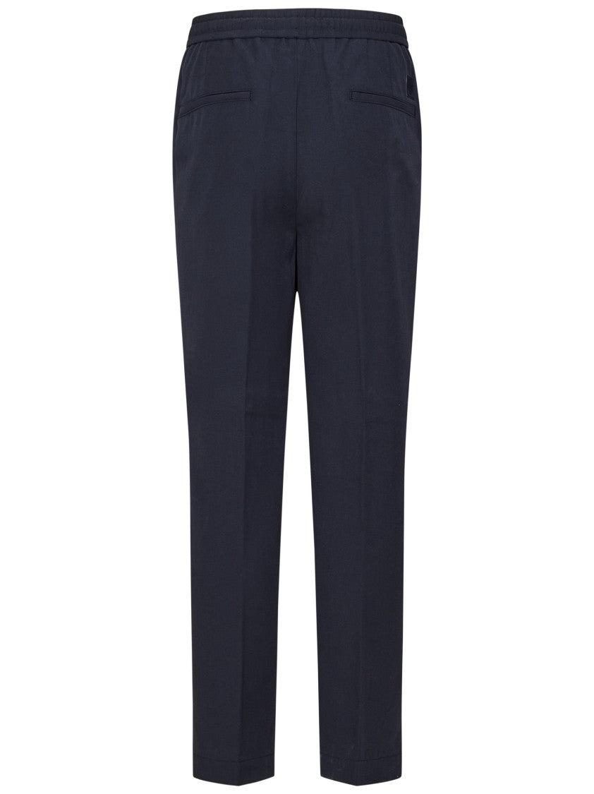 Jacob Cohen Navy Blue Straight-Leg Trousers With Drawstring Waist