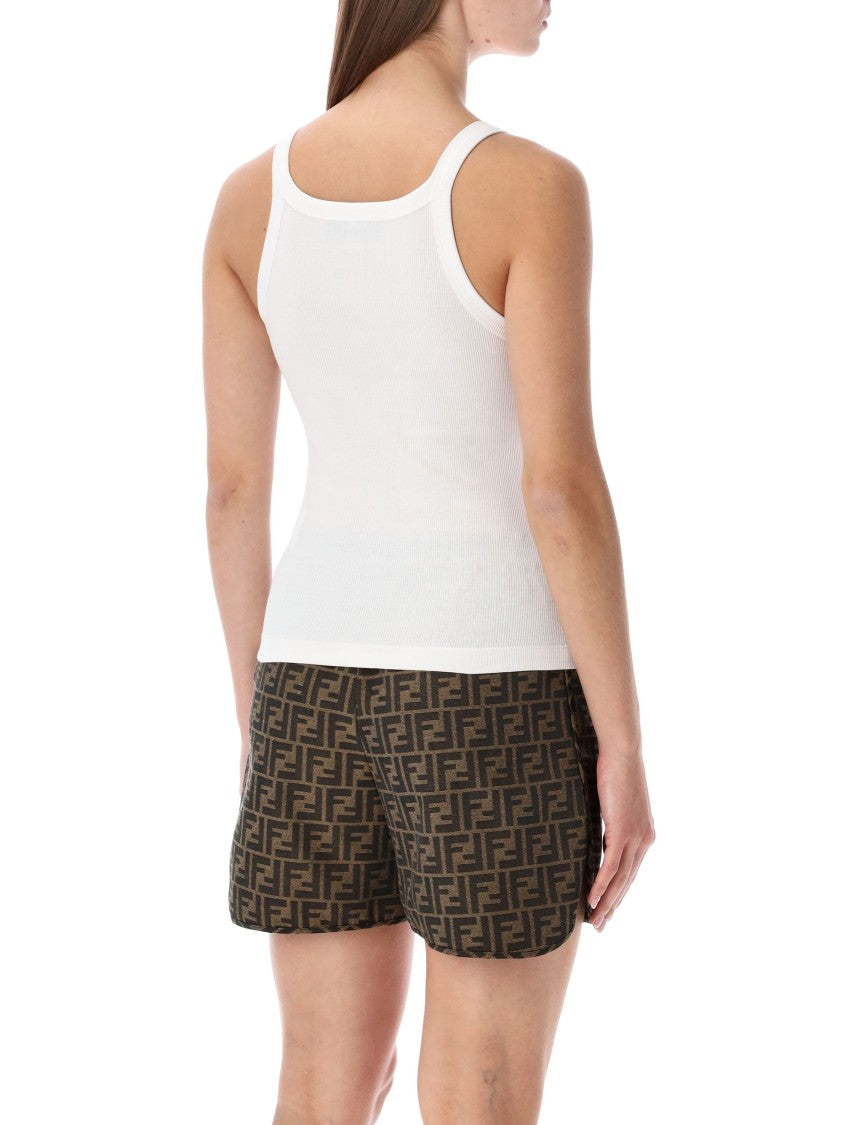 Fendi Cotton Rib Sleeveless Top
