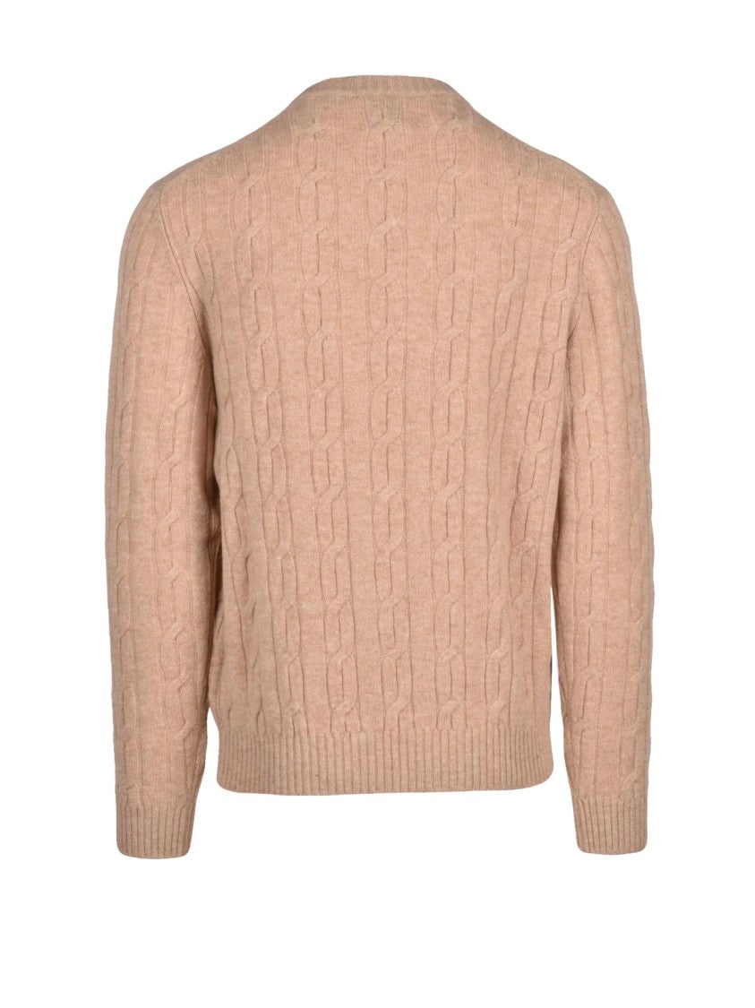 Gant Textured Cable Knit Crewneck Pullover In Natural Wool