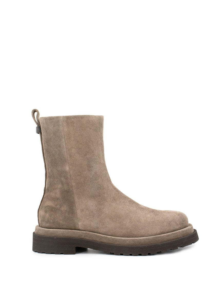 Brunello Cucinelli Ankle Boots With Smooth Suede Finish