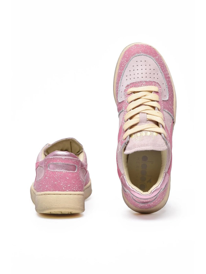 Diadora Heritage Pink Leather Basket Sneakers