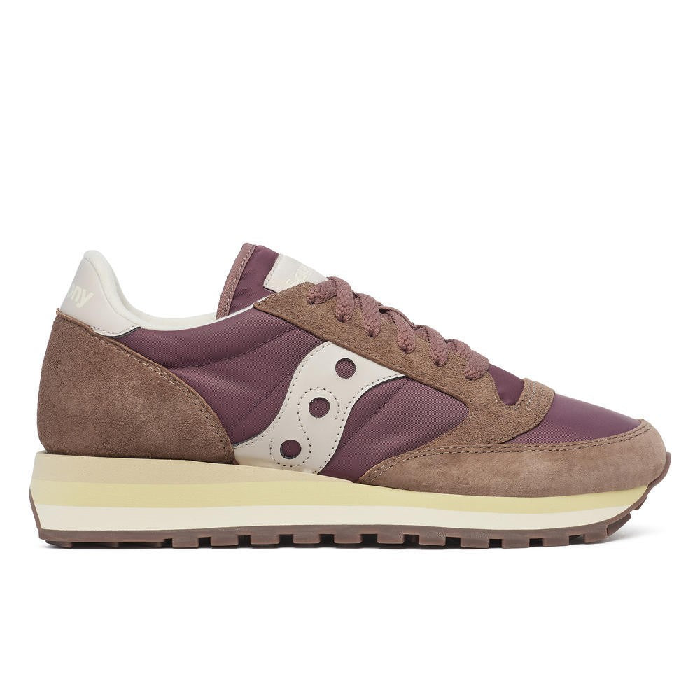 Saucony Brown Suede And Fabric Sneakers With Cushioned Sole