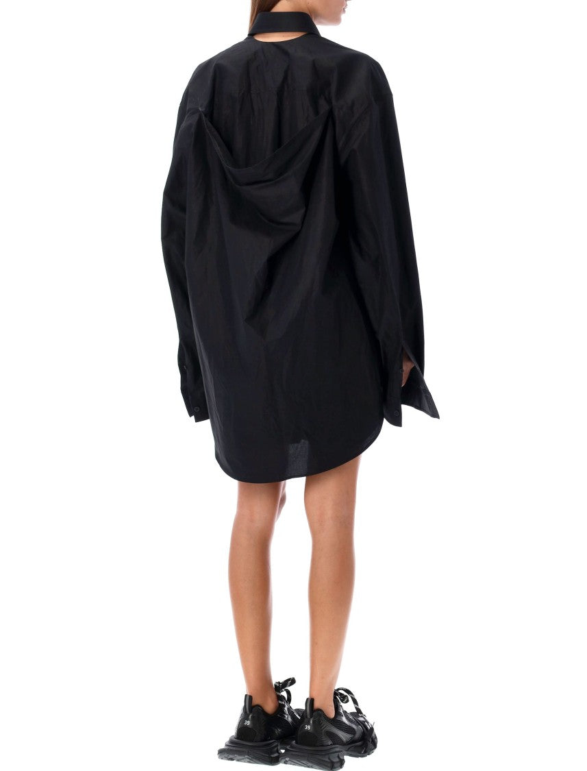 Balenciaga Oversized Black Cotton Blend Dress