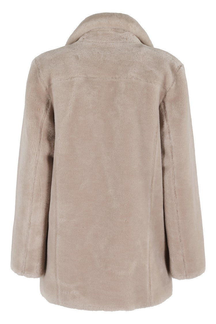 Urbancode Reversible Taupe Jacket With Shearling Details