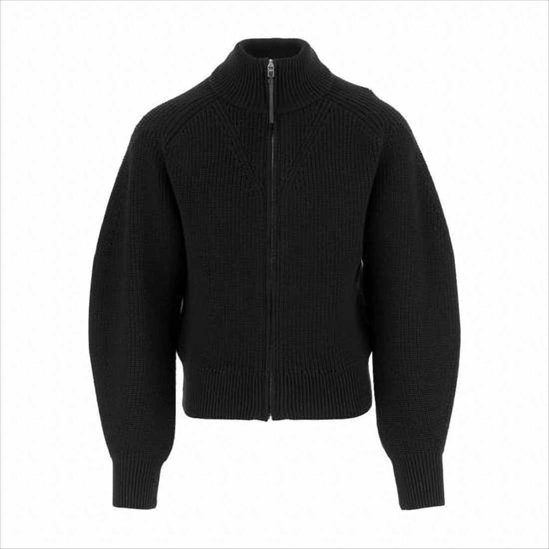 Jacquemus Full-Zip Black Merino Wool Cardigan