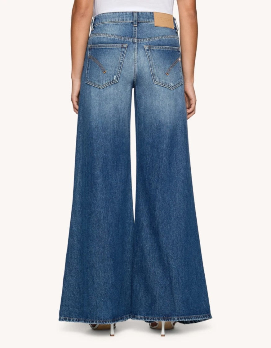 Dondup High-Waisted Wide-Leg Jeans With Vintage-Inspired Fading