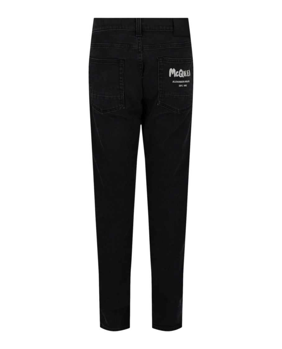 Alexander Mcqueen Graffiti Denim Jeans