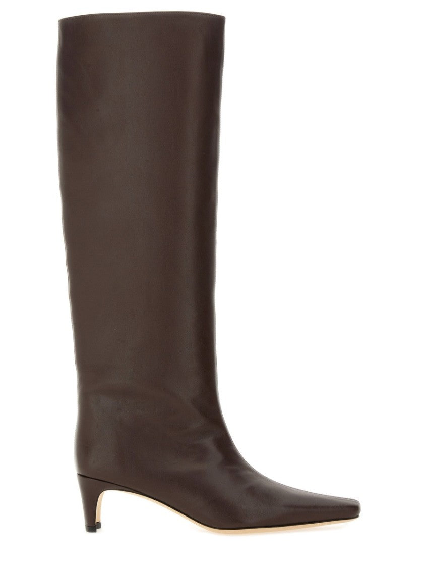 Staud Knee-High Brown Lamb Leather Boots