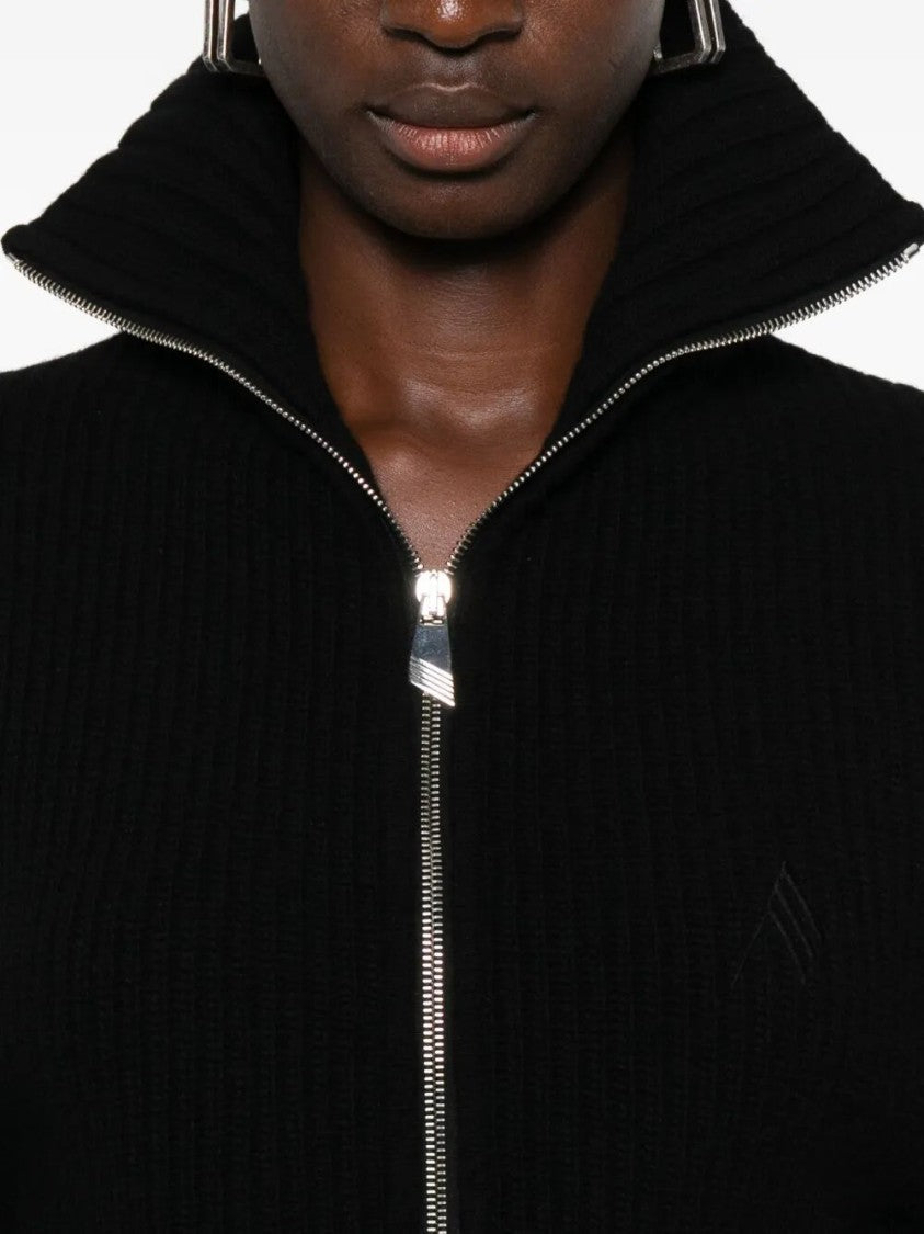 The Attico Cropped Black Cardigan