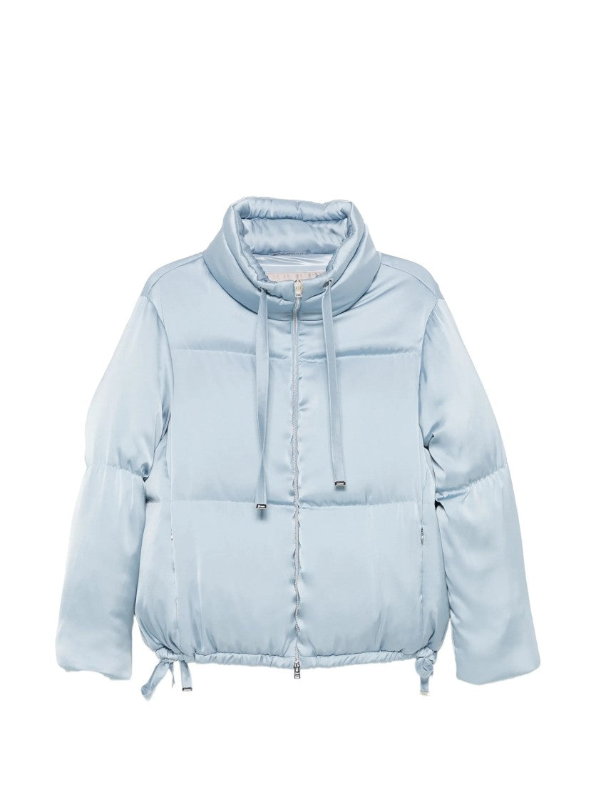 Herno Blue Shiny Finish Boxy Down Jacket