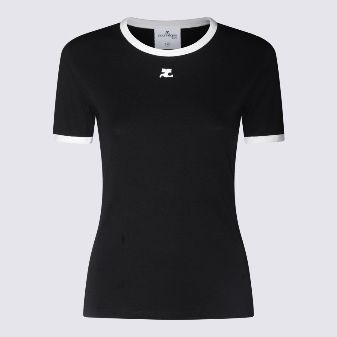 Courrèges Black Cotton T-Shirt