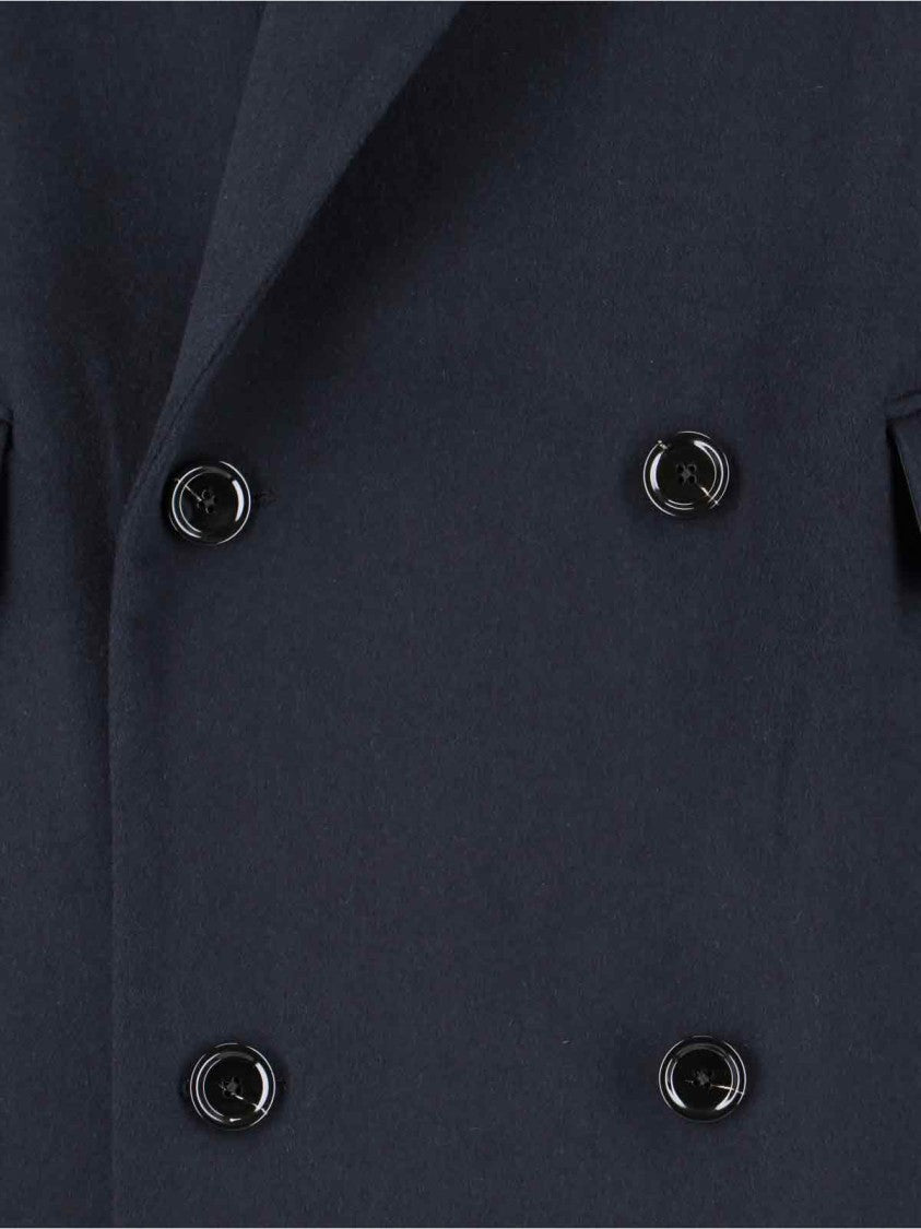 Lardini Double-Breasted Coat – Navy