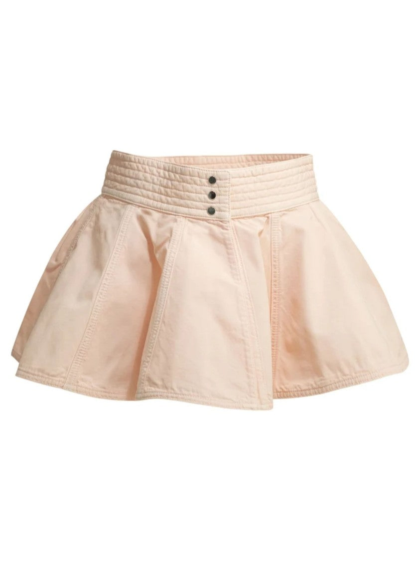 Alaïa Pink Cotton Peplum Mini Skirt