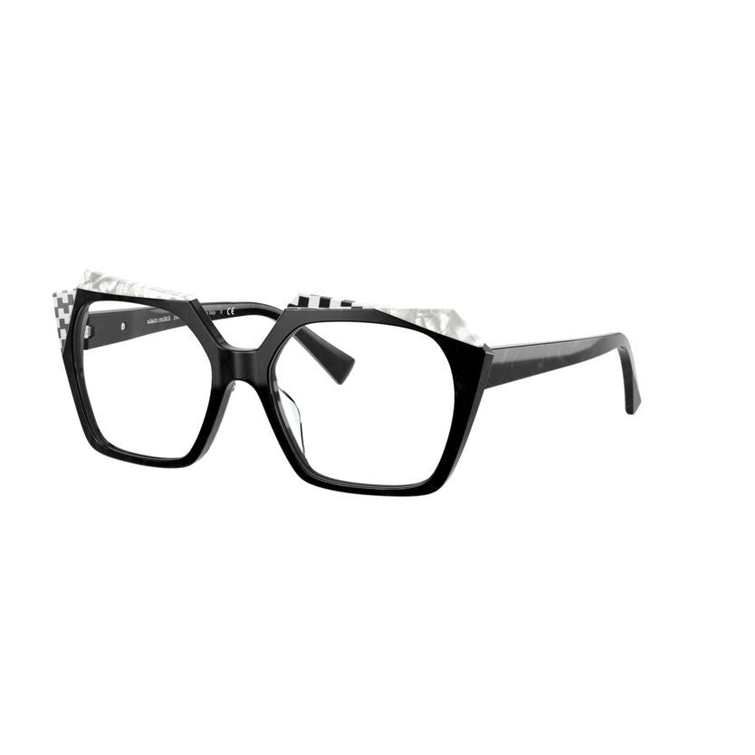 Alain Mikli 3121 Vista Oversized Geometric Sunglasses With Checkerboard Accents
