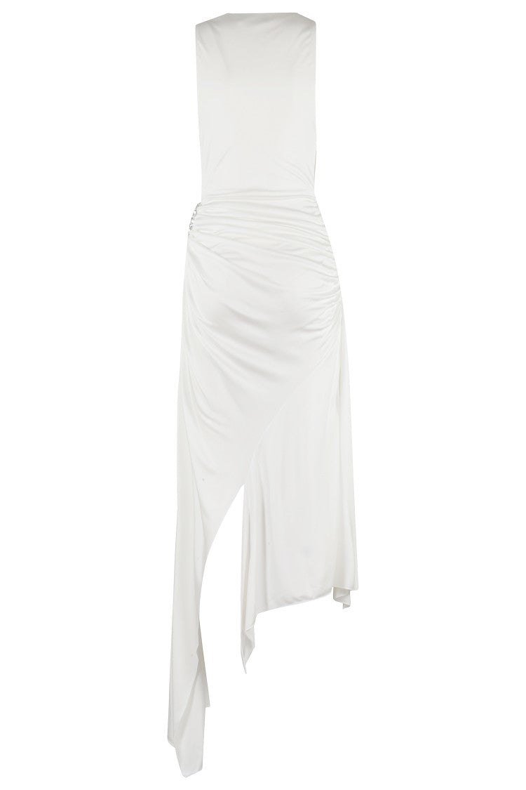 David Koma Crystal Claw Embr Detail Asymmetric Gown